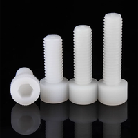 Vis à tête cylindrique en plastique, boulon en nylon, vis à tête hexagonale DIN912 blanc/noir M3-M10, vis à tête cylindrique PA66 pour le bricolage