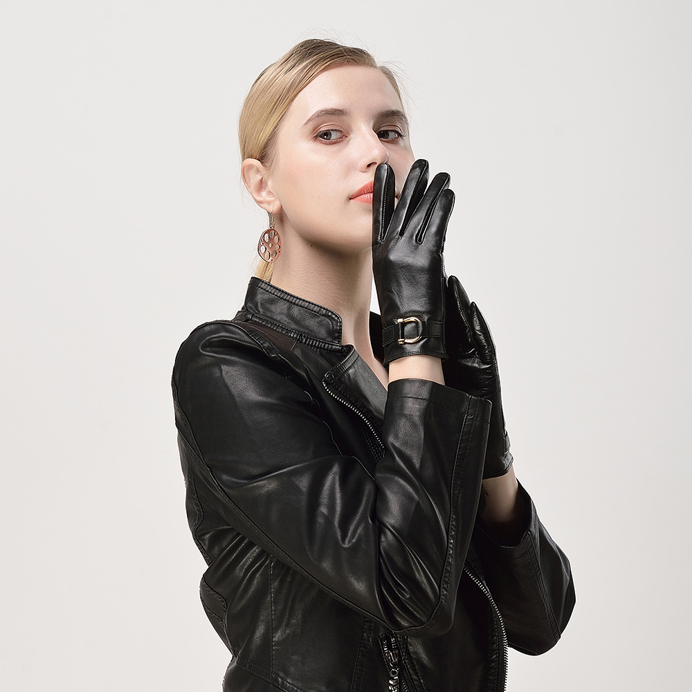 Модные высококачественные дышащие теплые перчатки, зимние кожаные перчатки, женские перчатки из овечьей кожи
