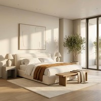 Fournisseur de meubles de chambre à coucher, lit double de luxe, lit moelleux, cadre de lit d'hôtel, OEM&ODM personnalisable, lit en bois moderne