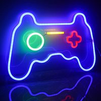 Panneaux lumineux de jeu à LED en forme de manette de jeu pour la décoration murale de la chambre à coucher Lumières de jeu 16 "x 11" Gits de jeu pour garçon Salle de jeu