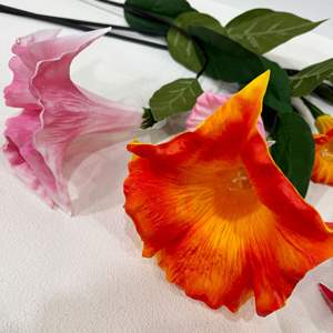 <span class=keywords><strong>Mandara</strong></span> Realista Doble Cabeza Datura Colgante Planta Verde Artificial Decoración DE LA Boda, Venta Al por Mayor, Nuevo, 2017 - Product Image 3