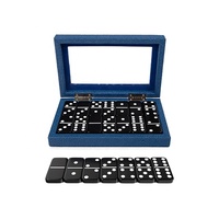 Carreaux de domino de style marbre spéciaux motif logo imprimé sur le dos personnalisé 28 pièces ensemble de jeu de domino en mélamine