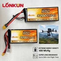 Baterai Lipo Semi-solid Longkun 12S 44.4V 30000mAh 15C dengan Konektor Khusus untuk UAV Penyemprotan Tanaman Skala Besar