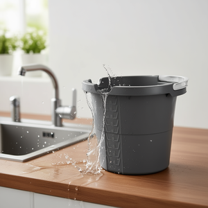 Rotho Household Bucket Daily 5 Pack Gray With <b>Handle</b> And Measurement Marks For Cleaning And Storage - Product Image 3