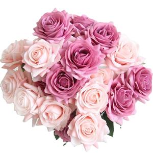 Fleurs artificielles de haute qualité en soie, roses au toucher réel, revêtement en latex, fausses fleurs décoratives pour mariage, fête, anniversaire, salle d'exposition - Product Image 2