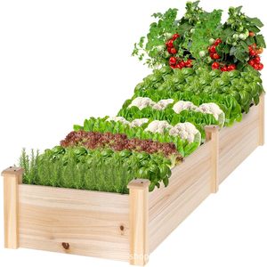Cross-border wooden square planter flower bed, floor-<b>standing</b> movable flower rack, balcony <b>vegetable</b> grower, flower box - Product Image 1