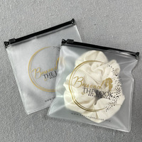 Pochette à bijoux personnalisée de luxe, sac en plastique givré avec fermeture éclair pour boucles d'oreilles, petit sac à fermeture éclair en PVC personnalisé pour l'emballage de bijoux