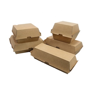 食品グレード使い捨てクラフト紙包装箱折りたたみ式フライドポテト段ボールハンバーガー箱チューインガム用寿司 - Product Image 1