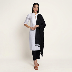 Châle Pashmina en Viscose Noire Personnalisé pour Femmes et Filles, Design Uni pour l'Été, Faible MOQ - Product Image 1