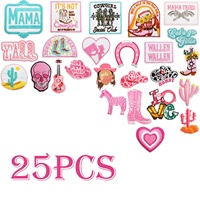 Nouveau Cowboy fille coeur chapeau étoile broderie vêtements patchs belle fille chapeau botte brodé fer sur Patch pour vêtements chapeau sac