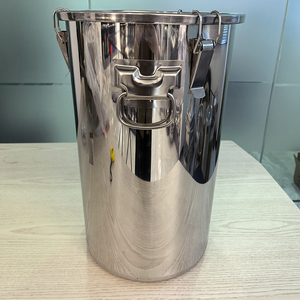 DF428 35L 36L 37L 38L 39L 40L 32x 50cm 31.5x50cm 30x50cm Seau de rangement en acier inoxydable avec couvercle à pince, récipient alimentaire réutilisable - Product Image 5
