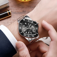 Montre analogique à quartz pour homme, boîtier et bracelet en acier inoxydable, 43 mm, chiffres romains, écologique, mode, vente en gros transfrontalière
