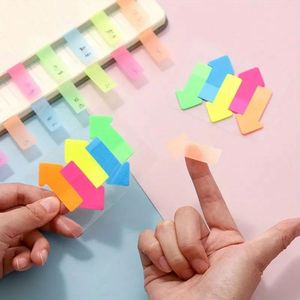 Color Fluorescent Sticky Notes PET Sticky Notes Message Paper Tear-off Indicator Index <b>Bookmark</b> Stickers - Product Image 2