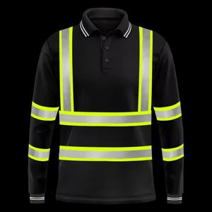 HBC Hi <b>Vis</b> Workwear Construction <b>Shirt</b> Long Sleeve Reflective <b>High</b> Visibility Safety <b>T</b>-<b>Shirt</b> Reflective Stripes <b>High</b> Clothing - Product Image 1