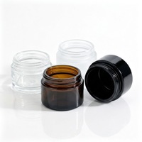 Bocaux en verre Stork de 1 oz (30 g) avec couvercle en plastique/métal/phénolique, bocal ambré/transparent à parois droites de 50 g, bocal pour crème pour le visage, logo personnalisé