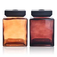 Diffuseur d'arômes carré en verre personnalisé de luxe, sans BPA, écologique, design moderne, transparent ambré, pour