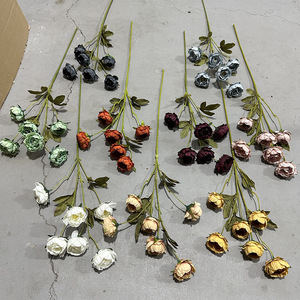 Yixuan <b>Artificial</b> <b>Peony</b> Flowers 6 Heads Silk Wedding Home Decor Props - Product Image 2