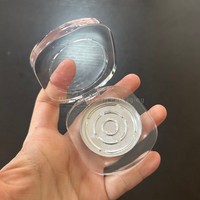ISMAN Luxe 5g, diamètre intérieur 42mm, boîtier compact rond transparent givré à couvercle rabattable, vide, pour fard à paupières, blush, baume solide ou déodorant