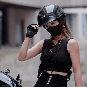 <span class=keywords><strong>Casco</strong></span> de media cara de fibra de carbono de alta calidad <span class=keywords><strong>Vintage</strong></span> con tamaño XL y certificación DOT/3C Visera de estilo retro <span class=keywords><strong>Casco</strong></span> DE CARA abierta - Product Image 4