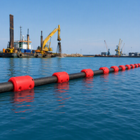 Flotador de tubería de PE de 360 mm de diámetro interior de máxima capacidad, superventas, personalizado OEM, flotador de barcaza de dragado para plataforma offshore de 14 pulgadas con ultra flotabilidad.