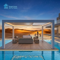 Pergola solaire Sweet Home en aluminium, moderne, motorisée, à toit rétractable, avec éclairage LED, imperméable, pour extérieur