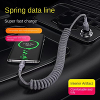 Muestra Gratuita de Cable de Datos Ecológico de 60W Tipo-C a Tipo-C con Resorte de Nylon, Carga Rápida de 3A para Teléfono Móvil y Computadora, Cobre Puro