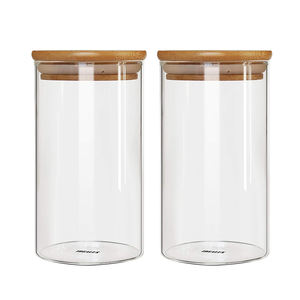 Storage Jars Storage Jar With Lid 200ml Glass Kitchen Canisters With Airtight Bamboo Lid Glass Storage Jars For Kitchen