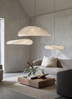 JYLIGHTING Suspension en soie Japandi Wabi Sabi, luminaire décoratif pour la maison, lampe suspendue en tissu de soie naturelle, luminaire de plafond pour loft