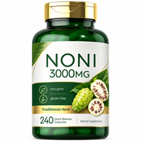 Capsules végétaliennes d'extrait de Noni OEM/ODM 3000 mg Complément alimentaire 240 capsules