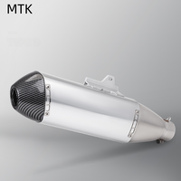 Dayanıklı 51mm Paslanmaz Çelik Susturucu Borusu, Motosiklet Egzozu için Modifiye Edilmiş, Motokros/Off-road/Pit Bike/Scooter/ATV'ye Uyar