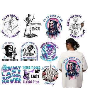 <strong>Skeleton</strong> Fancy Cartoon Waterproof Rubber Plastic Polyester PET PU Plastisol Silicone Washable Heat <strong>Transfer</strong> Printing <strong>Iron</strong>-<strong>On</strong> - Product Image 2
