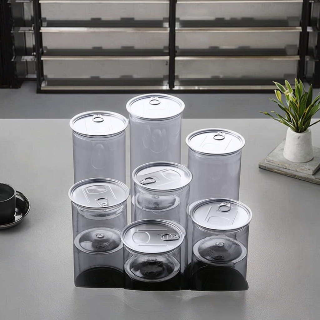 8/16oz 250/500ml Clear Plastic Pet Jar Food-Grade Screw Top Airtight Packaging for Salad/Noodles Snacks/Candy/Baking for Salad