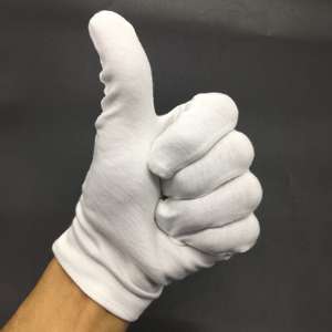 Хлопковые перчатки белые инспекционные белые черные хлопковые перчатки для рук <span class=keywords><strong>ESD</strong></span> чистые защитные перчатки Хлопок - Product Image 2