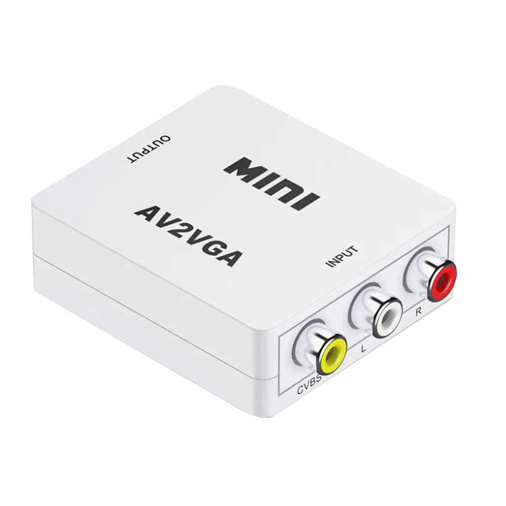 AV2VGA Mini HD RCA CVBS AV Ke VGA Adapter HD Video Converter dengan Harga Yang Baik AV Ke VGA