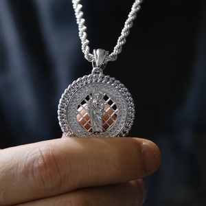 F￡brica al por mayor Hip Hop 925 plata esterlina sufrimiento Jes￺s <span class=keywords><strong>Virgen</strong></span> Mar￭a hombres y mujeres colgante cristianismo Jerusal￩n - Product Image 2