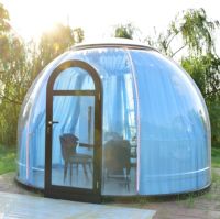 Dôme de glamping de luxe, dôme transparent isolé en plastique, maison en forme de bulle, maison préfabriquée en verre, tente dôme extérieure
