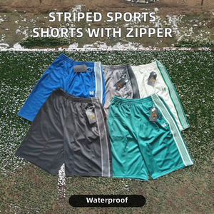 Pantalones Cortos Deportivos a Rayas de Nuevo Diseño, de Alta Calidad, con Bordado de Patrón de Mariposa, Bolsillo con Cremallera, Agujas Impermeables de Secado Rápido para Hombre - Product Image 2