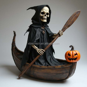 Nuevas Estatuas Realistas de Halloween de Esqueletos <span class=keywords><strong>Fantasma</strong></span> en <span class=keywords><strong>Barco</strong></span> de Calabaza, Decoraciones de Resina Creativas, Artesanías de Resina Personalizadas al por Mayor - Product Image 4