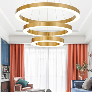 Modern Luxury 3-Ring Dimmable LED Ceiling Pendant Light Nordic Style for Villa Use - Product Image 3