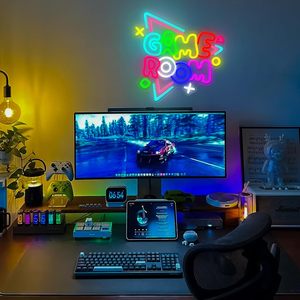 Game room glowing <b>letters</b> <b>LED</b> neon sign internet cafe club ambient light USB powered hanging advertising sign 5V customized - Product Image 5