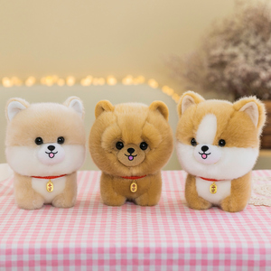 Jouet en peluche ultra doux Kawaii pour chien avec cordon porte-bonheur rouge et breloque paix dorée, série mignonne Chibi Shiba Pomeranian <span class=keywords><strong>Corgi</strong></span> pour cadeau - Product Image 4