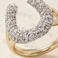 Bague de pinky LOZRUNVE en argent sterling 925 plaqué or 18 carats et rhodium, double placage, avec zircone, plaqué or