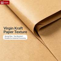 Grand rouleau de papier kraft vierge industriel, matière première brune naturelle pour le traitement des rideaux humides en nid d'abeille