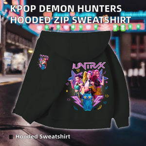 Sudadera con Capucha y Cuello Abotonado con Cremallera para Niños y Niñas, Diseño KPOP Demon Hunters, Tejido Regular, Otoño, Hecho en Guangdong - Product Image 2