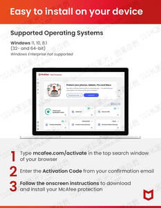 Tikeys 24/7 Chat McAfee <span class=keywords><strong>Internet</strong></span> <span class=keywords><strong>Security</strong></span> Bind <span class=keywords><strong>Key</strong></span> 10 Apparaten 1 Jaar Wereldwijd Online met Garantie Officiële Inwisseling - Product Image 2