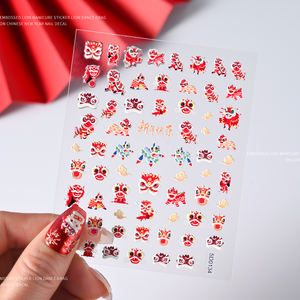 5D Año Nuevo chino bebé leche dragón Nail Art pegatina en relieve dibujos animados buena suerte despierto <span class=keywords><strong>León</strong></span> adhesivo calcomanía 5D manicura Sliders - Product Image 4