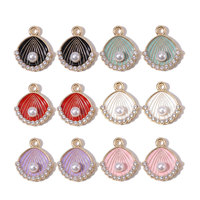 Breloque en alliage de zinc effet goutte d'huile, coquille de perle, pour bracelet DIY, porte-clés, style foulard, origine Yiwu, modèle W891