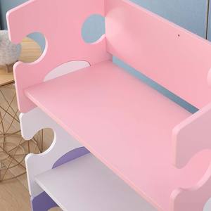 Pastel Pink Purple Puzzle Design Kids Bookshelf, 3-Tier Open Storage Display <strong>Shelf</strong> Organizer Rack <strong>for</strong> <strong>Children</strong>&rsquo;s Room - Product Image 5