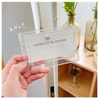Porte-cartes en PVC transparent personnalisé avec fermeture à bouton pour cartes d'identité, cartes de crédit et cartes de visite