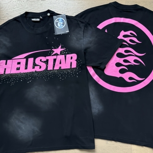 Camiseta de manga corta HELL American STAR de moda para hombre y mujer, corte holgado, efecto lavado con letras envejecidas - Product Image 2